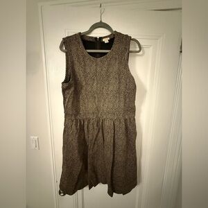 J. Crew Womans Dress in Black and Cream Herringbone